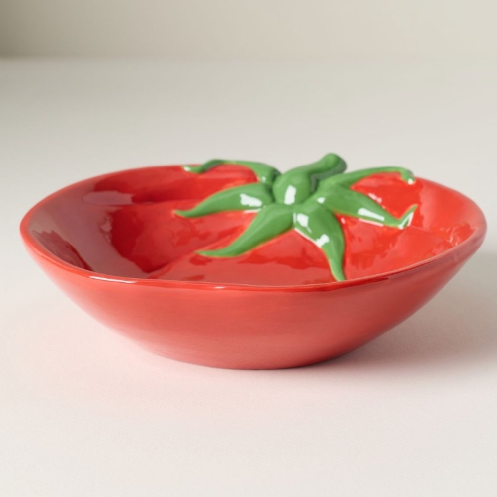 NWT Anthropologie Tomato Dolomite Pasta Bowl